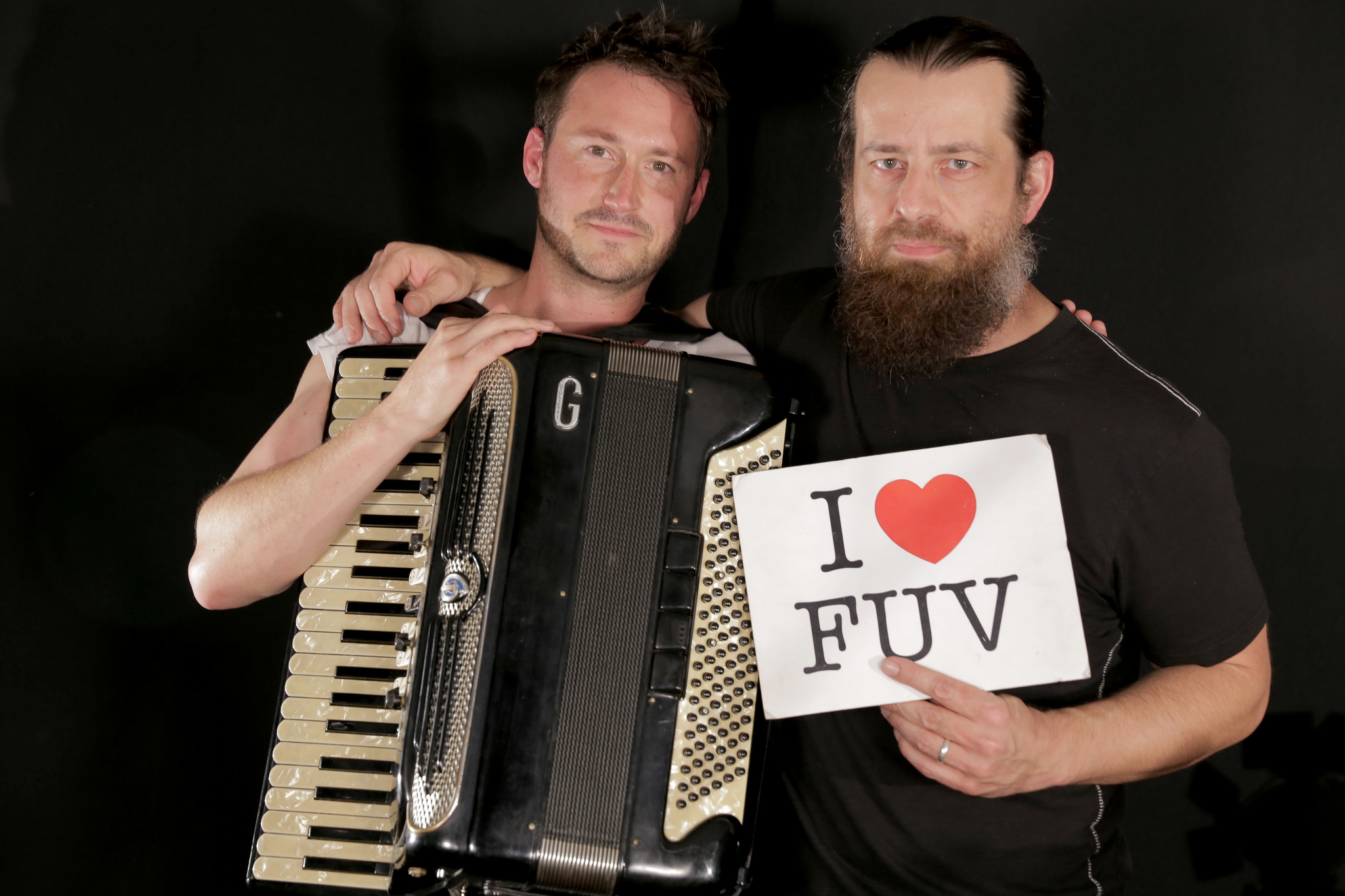 Hear an FUV Live session with Sean Rowe tonight at 9. Sean Rowe and Rex Hussmann, photo by Deirdre Hynes