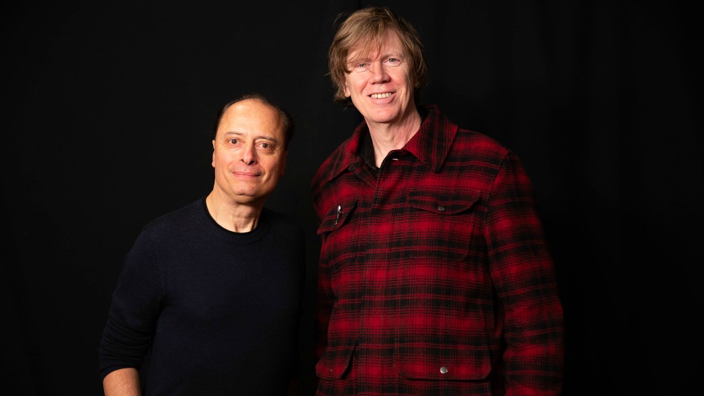 &quot;Cavacade&quot; host Paul Cavalconte with Thurston Moore (photo by Olivia Brewer, WFUV)
