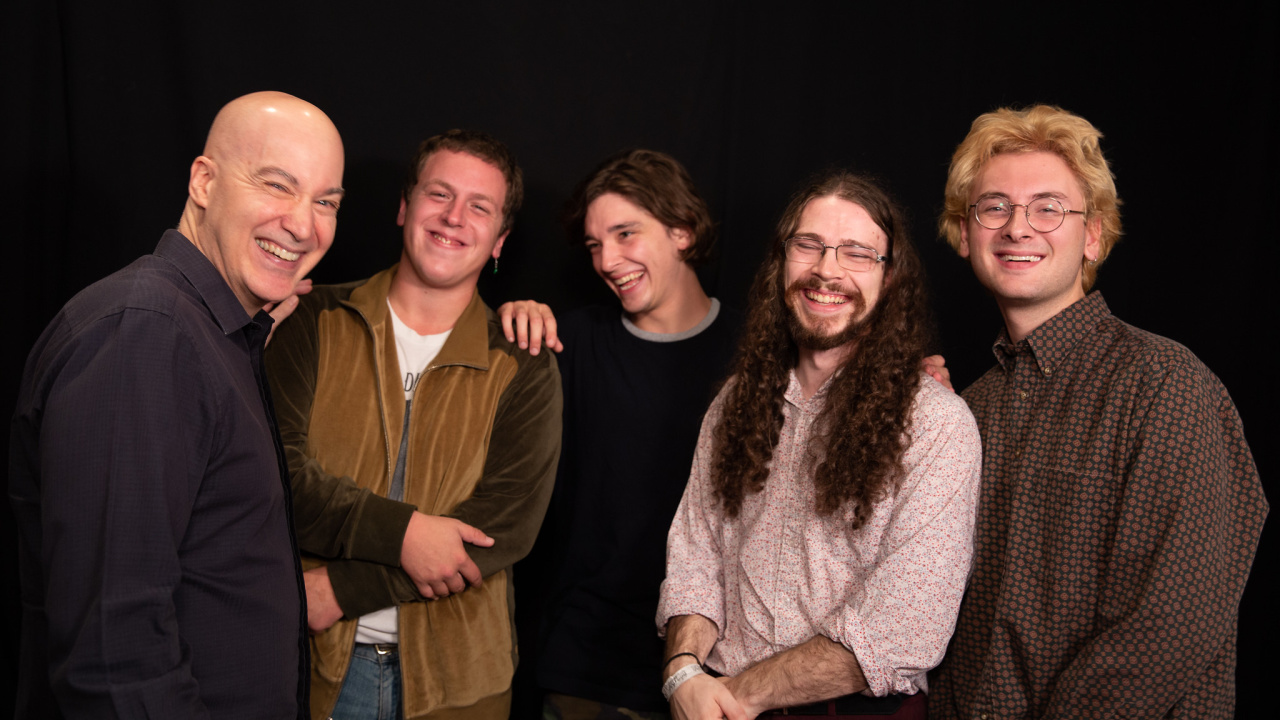 Eric Holland with Dan Luke and the Raid in Studio A (photo by Nora Doyle/WFUV)