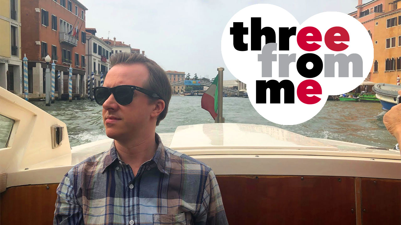 Eric Gottlieb in a gondola in Venice (photo by Angela Hoang)