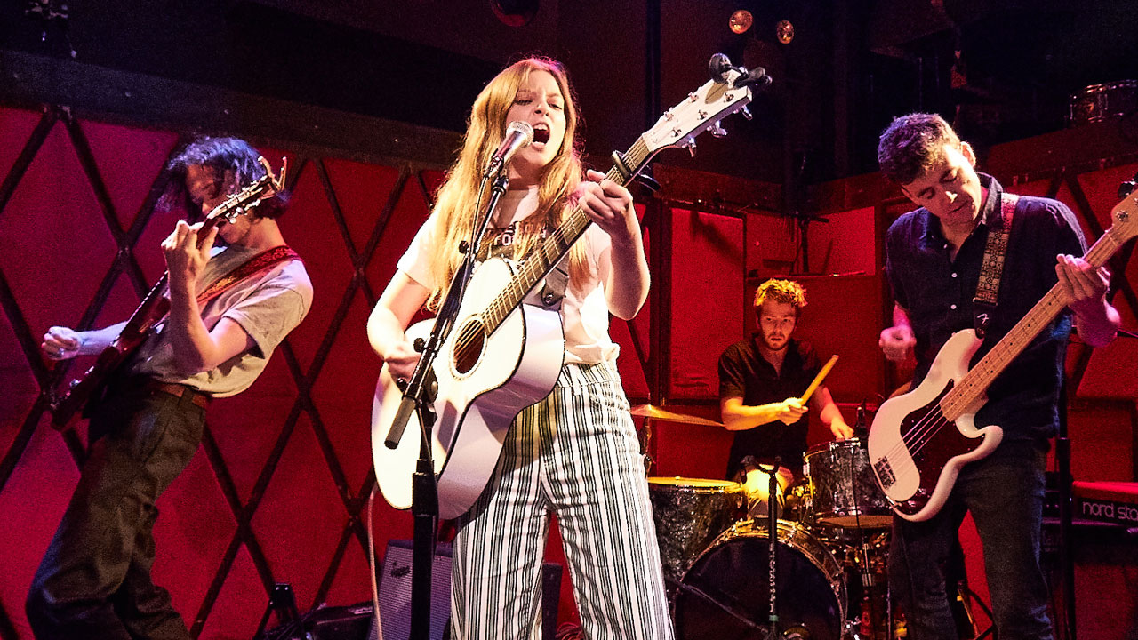 Jade Bird and her band at Rockwood Music Hall (photo by Gus Philippas/WFUV)