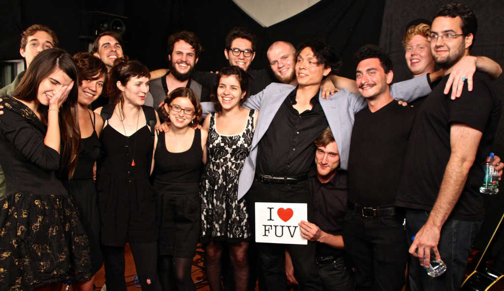 Hear 16-piece band Mother Falcon perform live on WFUV, tonight at 9. Mother Falcon photo by Daniel Brauer