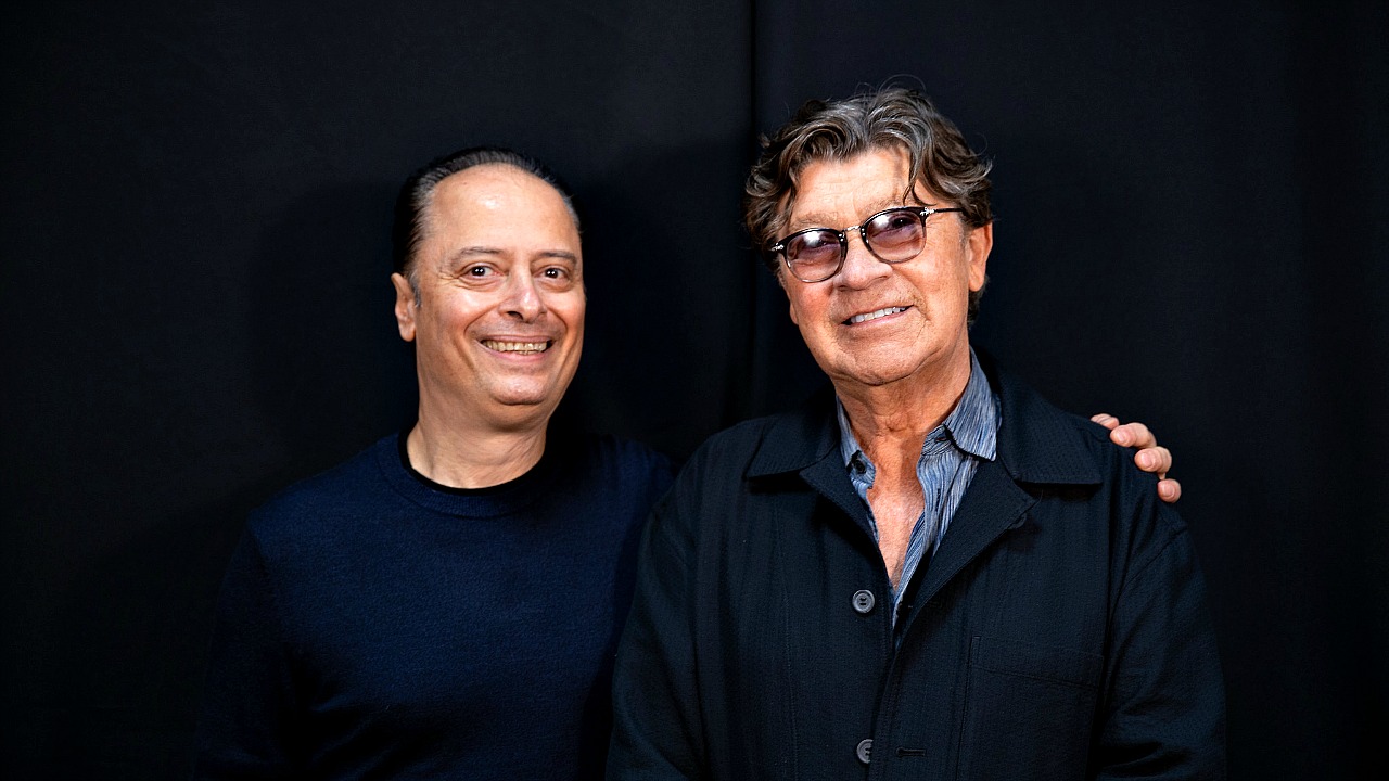 &quot;Cavalcade&quot; host Paul Cavalconte and Robbie Robertson (photo by Nora Doyle, WFUV)
