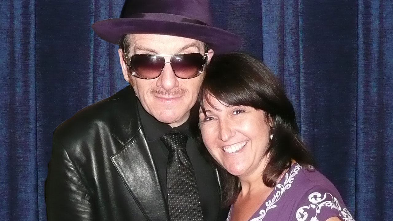 Shari Rosen Ascher with Elvis Costello Shari Rosen Ascher with Elvis Costello