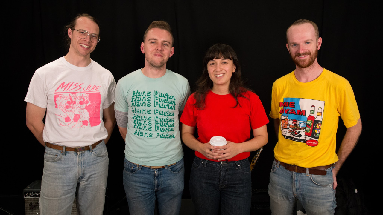 The Beths in Studio A (photo by Dan Tuozzoli/WFUV)