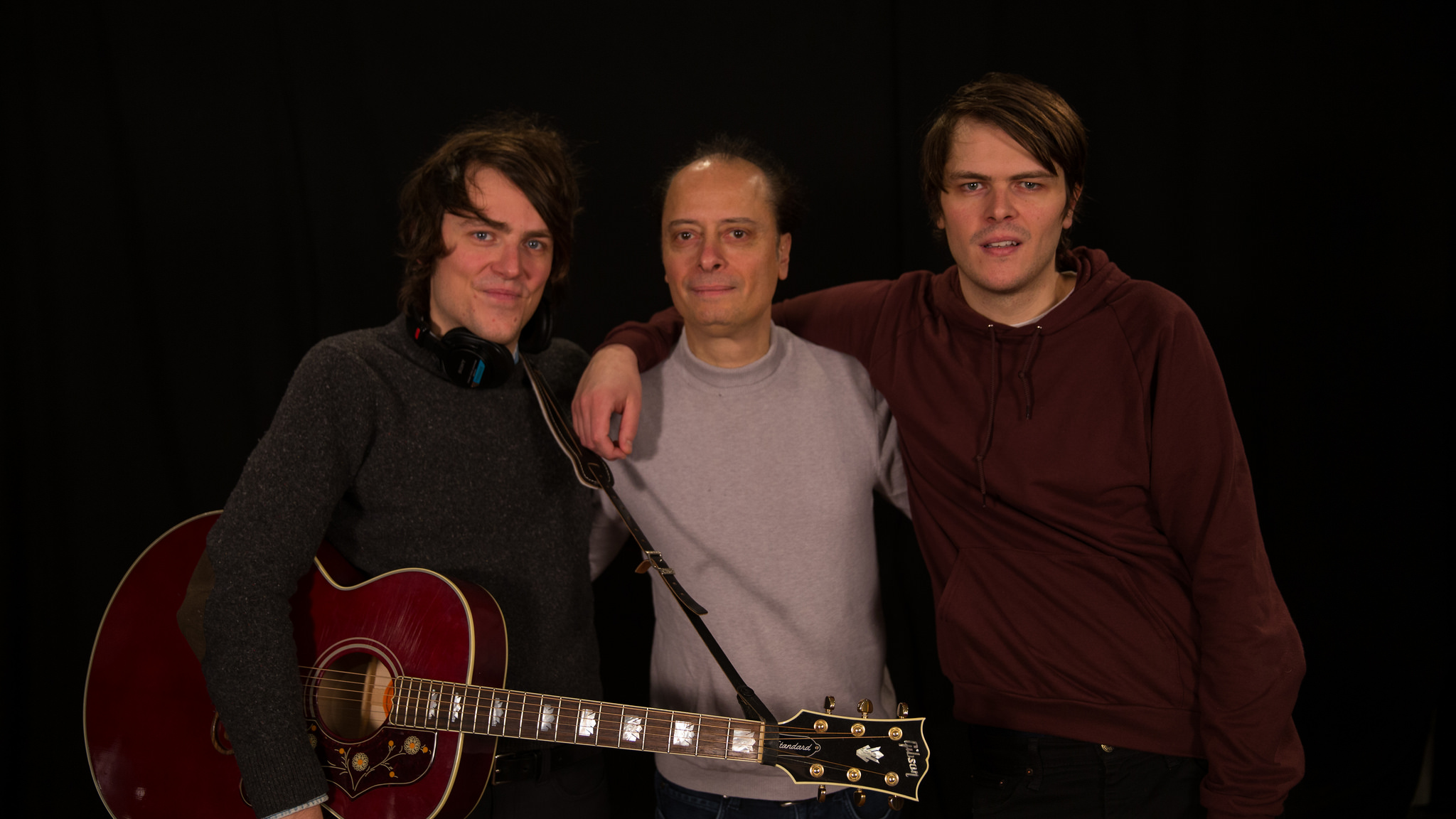 (L-R) Trapper Schoepp, &quot;Cavalcade&quot; host Paul Cavalconte and Tanner Schoepp (photo by Thomas Koenig, WFUV)