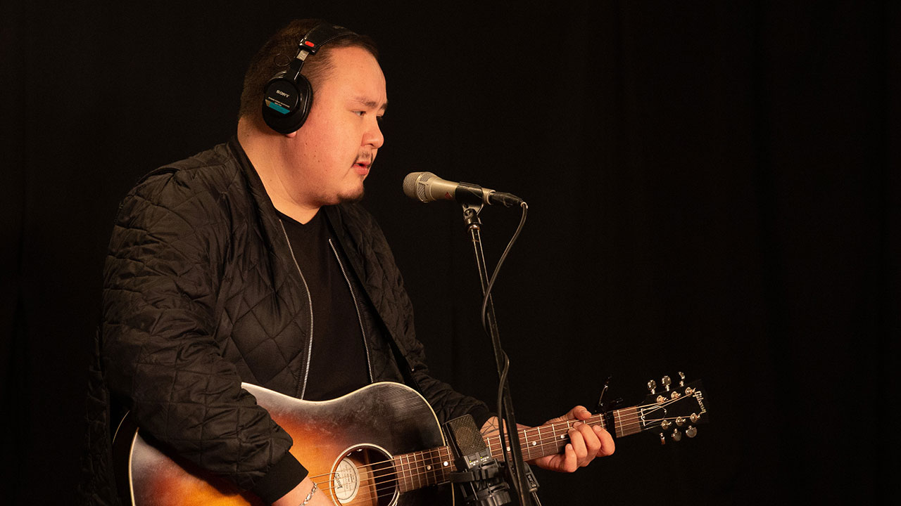 William Prince in Studio A (photo by Steven Ruggiero/WFUV)