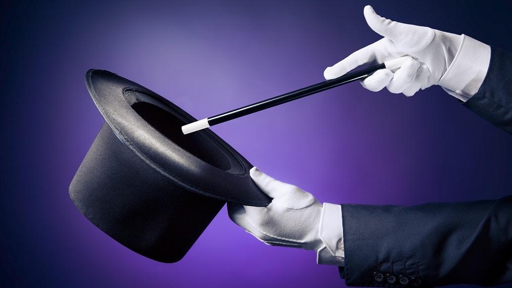 magician with wand and top hat