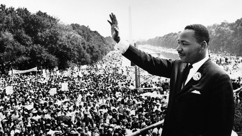 Martin Luther King Jr. on the steps of the Lincoln Memorial on August 28, 1963 (photo courtesy of Wikimedia)