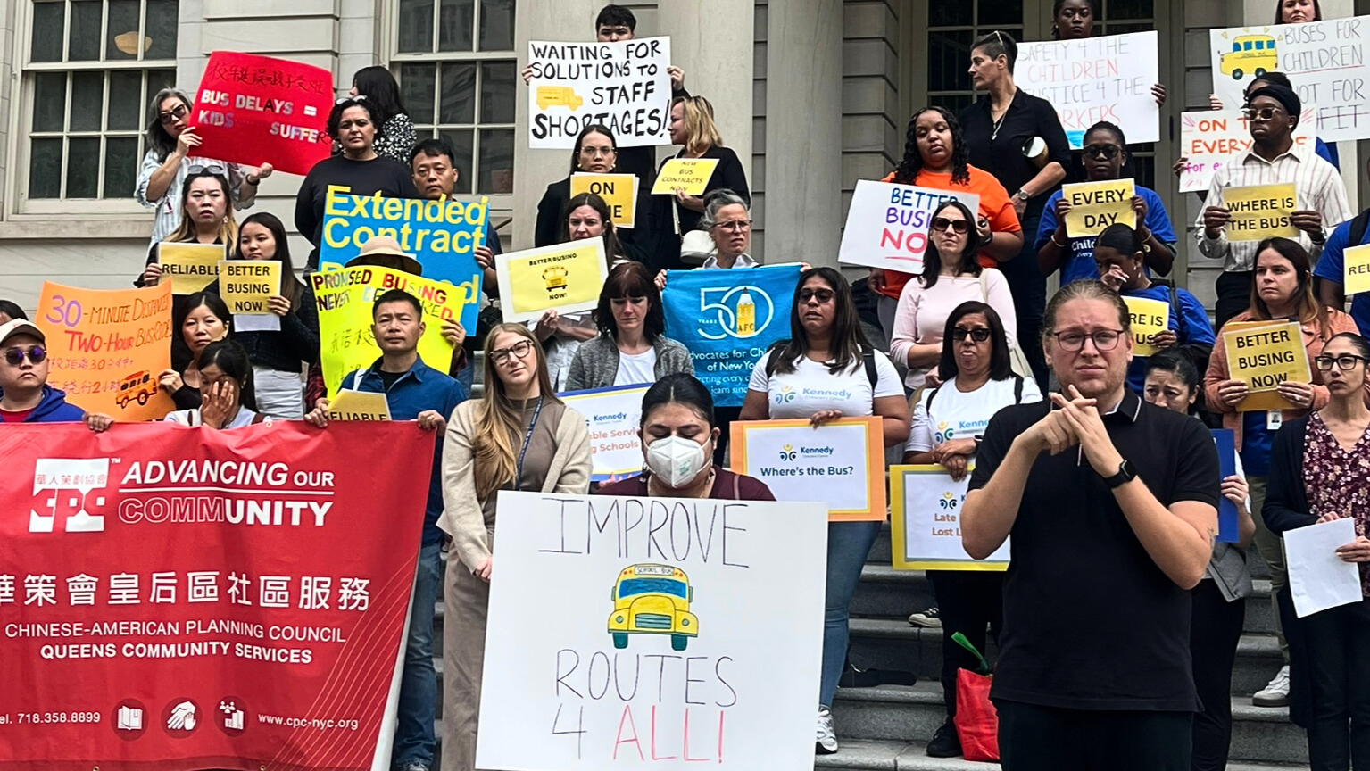 Activists Rally for Better School Buses