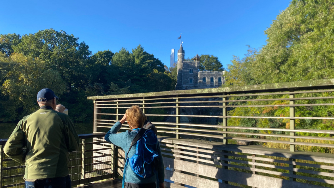 Image of people bird watching at Central Park