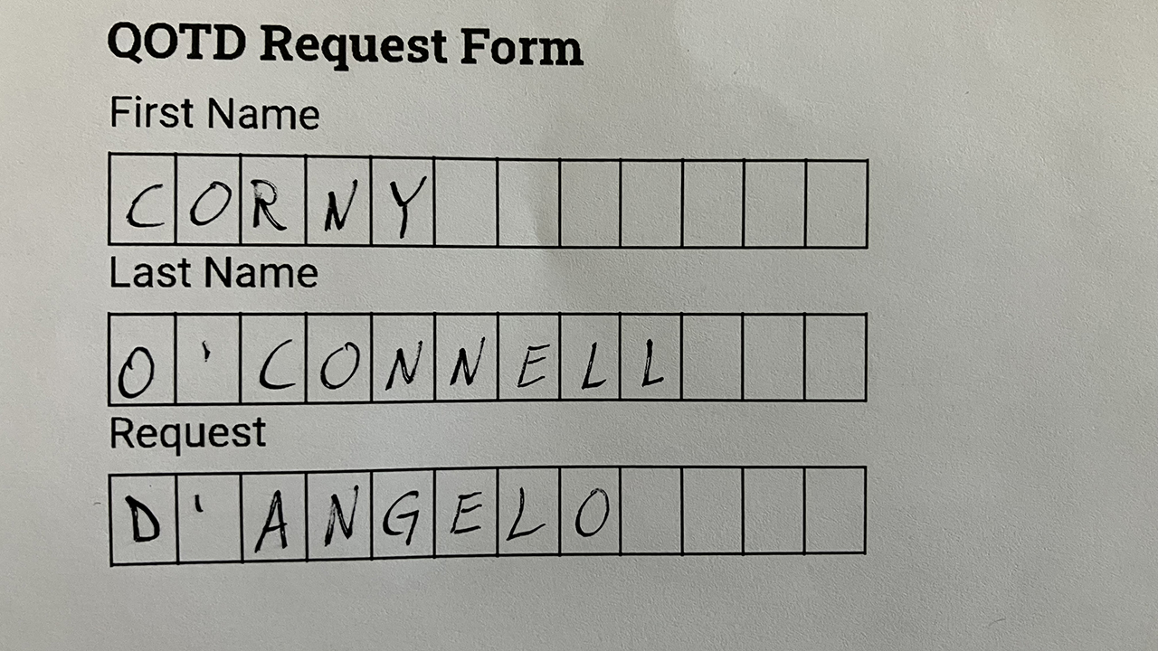 QOTD Request Form
