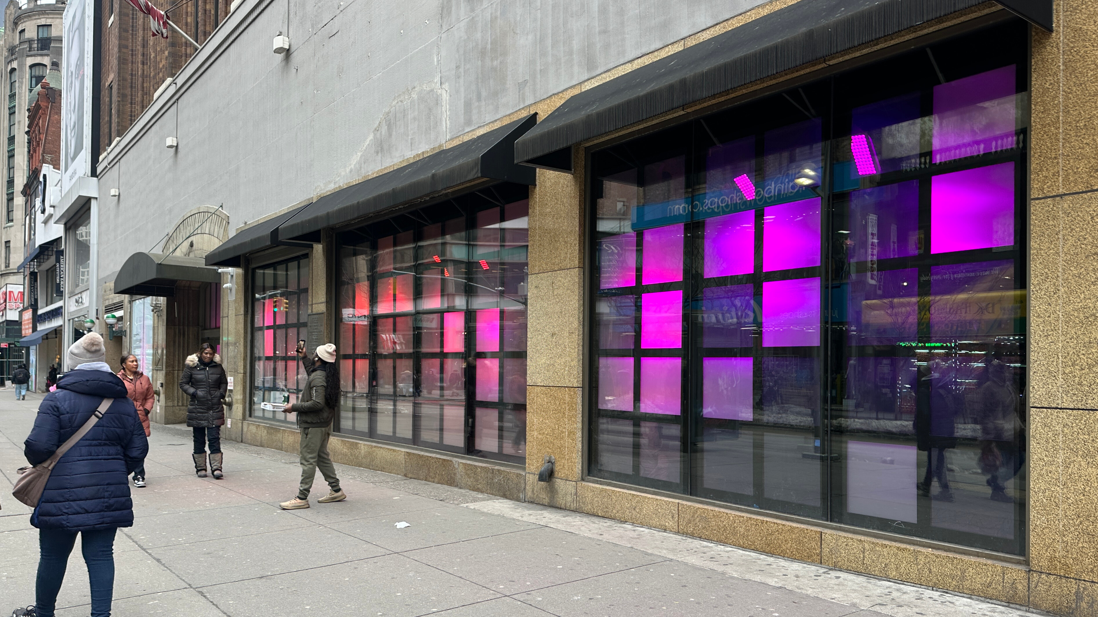 Light Installation Transforms Old Storefront