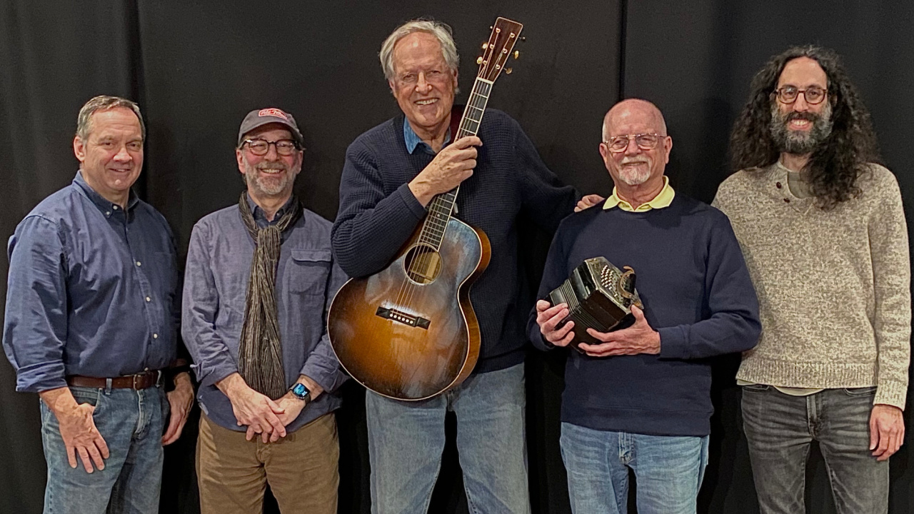 (l-r) Don McGee, Jon Cobert, Tom Chapin, Michael Mark, Jeremy Rainer (photo by Ayushma Thapa, FUV)