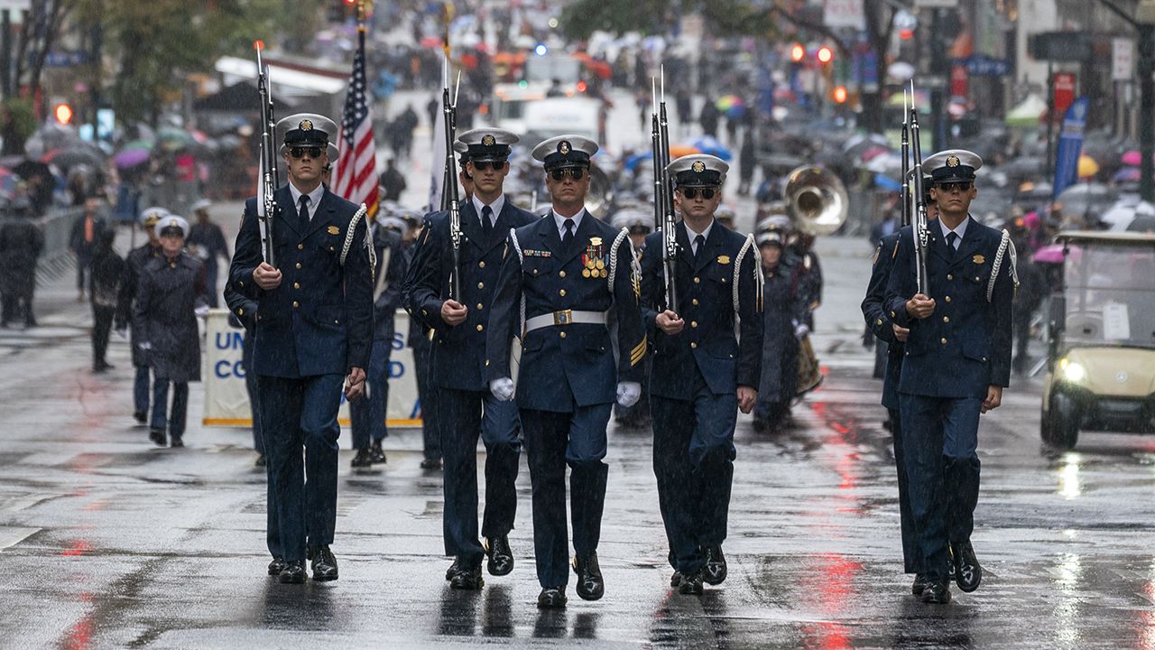 Participants march up Fifth Avenue during the Veterans Day Parade, Friday, Nov. 11, 2022, in New York. Participants march up Fifth Avenue during the Veterans Day Parade, Friday, Nov. 11, 2022, in New York.