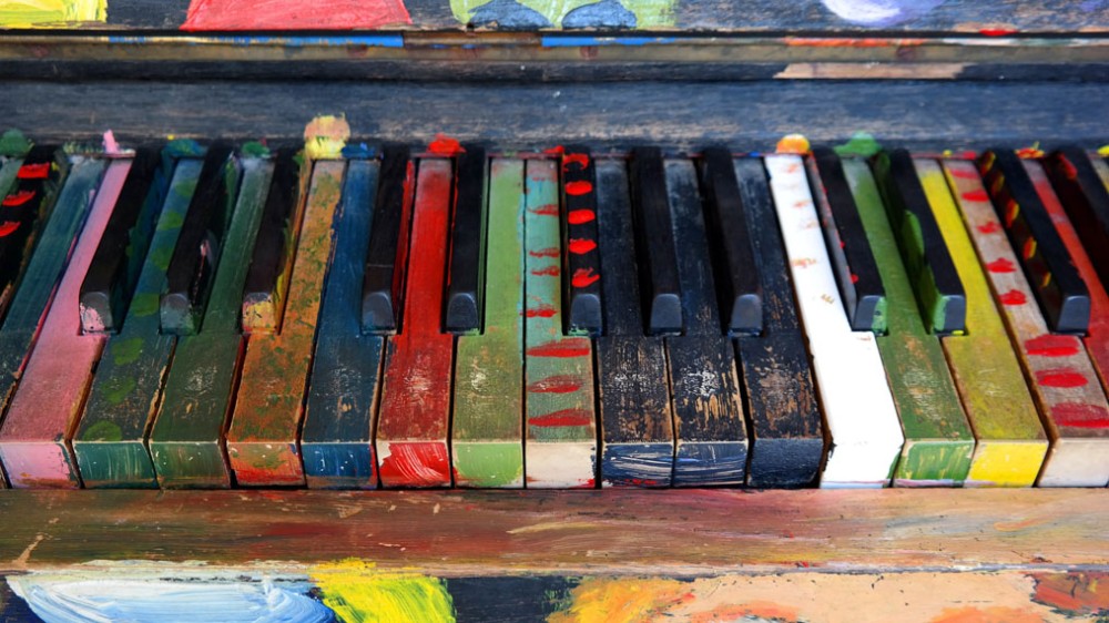 piano keyboard painted various colors piano keyboard painted various colors