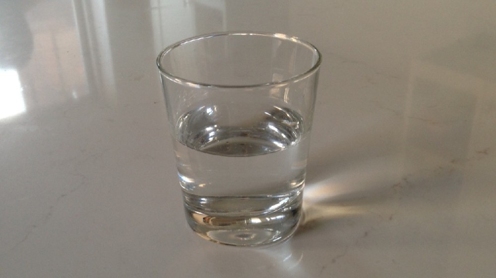 glass half full of water