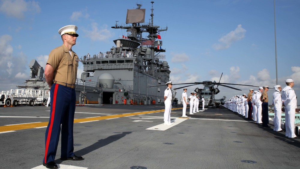 Marines and sailors aboard the USS Bataan 2016