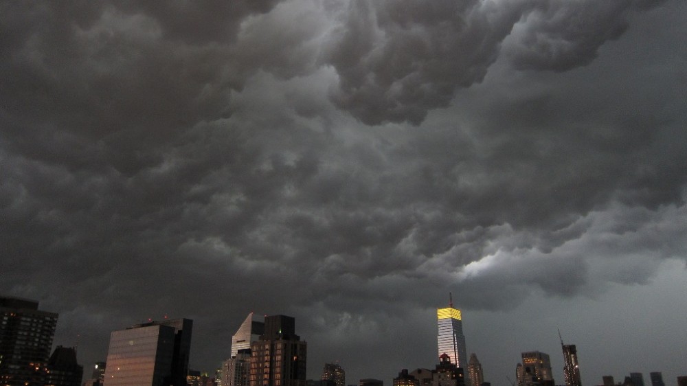 storm clouds over Manhattan