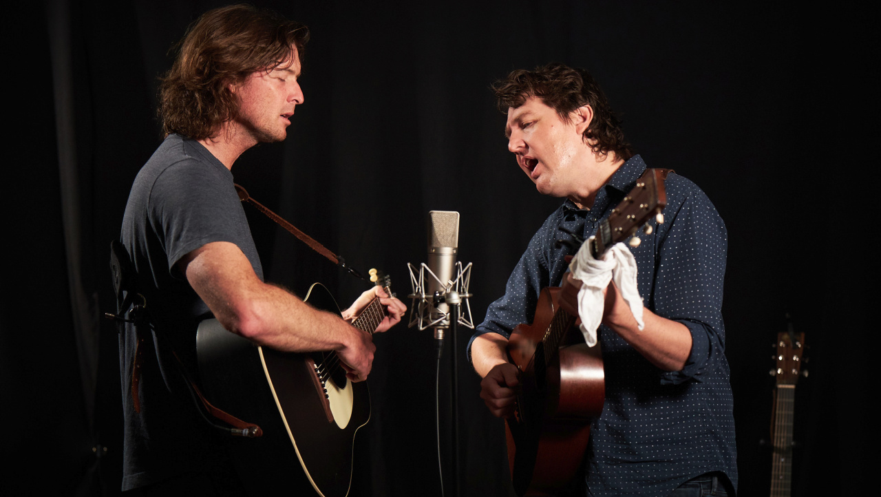 Joey Ryan and Kenneth Pattengale of The Milk Carton Kids (Photo by Gus Philippas for WFUV)