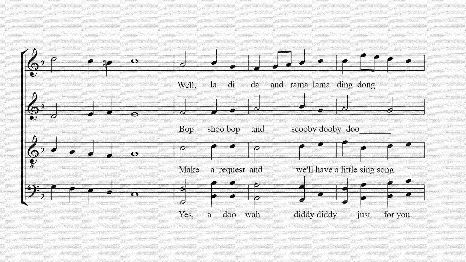 music sheet nonsense song