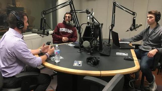 The WFUV Sports team in the interview studio